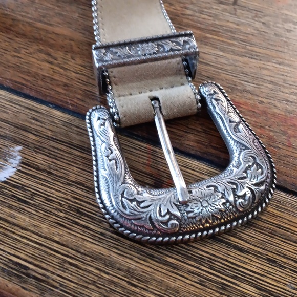 Guess Silver and Tan Studded Belt - Picture 2 of 4